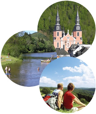 Prümer Basilika - Wascheider Stausee - Wanderer am Rursee